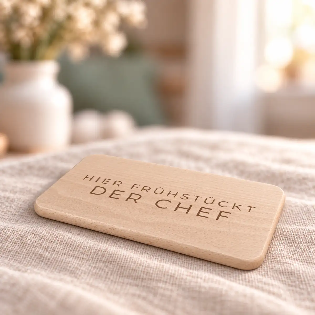 Frühstücksbrettchen „Hier frühstückt der Chef" – Bild 2